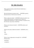 NU 301 EXAM 1 QUESTIONS AND ANSWERS 2026