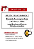 NSG550 &sol;NSG550 EXAM 2 Diagnostic Reasoning for Nurse Practitioners - Wilkes Actual Questions and Answers  100&percnt; Guarantee Pass 