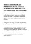 NRS 434VN TOPIC 1 ASSIGNMENT ENVIRONMENTAL FACTORS AND HEALTH PROMOTION CERTIFICATION EVALUATION 2026 COMPREHENSIVE QUESTIONS ANSWERS