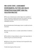 NRS 434VN TOPIC 1 ASSIGNMENT ENVIRONMENTAL FACTORS AND HEALTH PROMOTION EXAM SCRIPT 2026 FULL SOLUTION PRACTICE