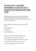 NRS 434VN TOPIC 1 ASSIGNMENT ENVIRONMENTAL FACTORS AND HEALTH PROMOTION TEST PAPER 2026 STUDY GUIDE REVIEW
