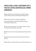 NRS429 WEEK 3 FAMILY ASSESSMENT PART II PRACTICE TESTED QUESTIONS 2026 VERIFIED ANSWER KEY