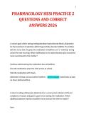 PHARMACOLOGY HESI PRACTICE 2 QUESTIONS AND CORRECT ANSWERS 2026
