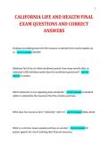 CALIFORNIA LIFE&comma; ACCIDENT&comma; AND HEALTH INSURANCE FINAL EXAM QUESTIONS WITH VERIFIED ANSWERS &vert; NEWEST&excl;&excl;