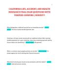 CALIFORNIA LIFE AND HEALTH FINAL EXAM QUESTIONS AND CORRECT ANSWERS