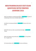 HESI PHARMACOLOGY EXIT EXAM QUESTIONS WITH VERIFIED ANSWERS 2026