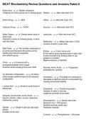 MCAT Biochemistry Review Questions and Answers Rated A