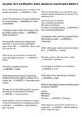 Surgical Tech Certification Exam Questions and Answers Rated A