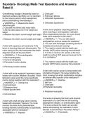 Saunders- Oncology Meds Test Questions and Answers Rated A