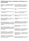 APHON Principles of Chemo and Biotherapy Test Questions and Answers Rated A