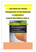 Test Bank for Dental Management of the Medically Compromised Patient 9th Edition by Little & Falace &vert; 2026&sol;2027 Dental & Hygiene Exam Review
