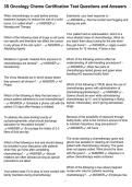 3S Oncology Chemo Certification Test Questions and Answers