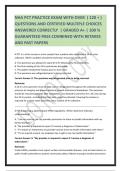 NHA PCT PRACTICE EXAM WITH OVER  &lpar; 120 &plus; &rpar; QUESTIONS AND CERTIFIED MULTIPLE CHOICES ANSWERED CORRECTLY  &vert; GRADED A&plus; &vert; 100 &percnt; GUARANTEED PASS COMBINED WITH RETAKES AND PAST PAPERS