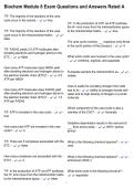 Biochem Module 8 Exam Questions and Answers Rated A