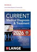 TEST BANK FOR Current  Medical Diagnosis & Treatment 2026&comma; 65th Edition by Maxine A&period; Papadakis&vert; Latest Edition