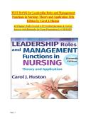 Test Bank for Leadership Roles and Management Functions in Nursing&colon; Theory and Application&comma; 11th Edition &mdash; Carol J&period; Huston &vert; Updated 2026 &vert; 100&percnt; Pass Guarantee