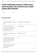 CLEAN certification test Exam &vert;&vert; 2026 &lpar;Actual Exam&rpar; Questions with verified Answers &lpar;Latest Update 2026&rpar; UPDATE&excl;&excl;