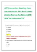 CETP Propane Plant Operations Exam  Practice Questions And Correct Answers  &lpar;Verified Answers&rpar; Plus Rationale 2026  Q&A&vert; Instant Download Pdf 