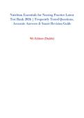 Nutrition Essentials for Nursing Practice Latest  Test Bank 2026 &vert; Frequently Tested Questions&comma;  Accurate Answers & Smart Revision Guide 