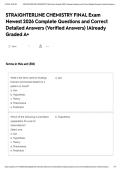 STRAIGHTERLINE CHEMISTRY FINAL Exam Newest 2026 Complete Questions and Correct Detailed Answers &lpar;Verified Answers&rpar; &vert;Already Graded A&plus;
