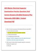 IAEI Master Electrical Inspector  Examination Practice Questions And  Correct Answers &lpar;Verified Answers&rpar; Plus  Rationales 2026 Q&A &vert; Instant  Download Pdf