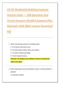 ICC B1 Residential Building Inspector  Practice Exam &mdash; 100 Questions And  Correct Answers &lpar;Verified Answers&rpar; Plus  Rationale 2026 Q&A&vert; Instant Download  Pdf 