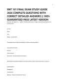 EMT 101 FINAL EXAM STUDY GUIDE 2026 COMPLETE QUESTIONS WITH CORRECT DETAILED ANSWERS &vert;&vert; 100&percnt; GUARANTEED PASS LATEST VERSION