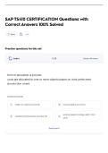 SAP TS410 CERTIFICATION Questions with Correct Answers 100&percnt; Solved