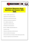 Top Driver Maneuvers Exam Questions and Answers 100&percnt; PASS