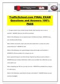TrafficSchool&period;com FINAL EXAM Questions and Answers 100&percnt; PASS