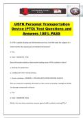 USFK Personal Transportation Device &lpar;PTD&rpar; Test Questions and Answers 100&percnt; PASS