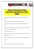 Vehicle Operations Exam Questions and Answers 100&percnt; PASS