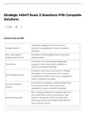 Strategic MGMT Exam 3 Questions With Complete Solutions