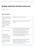 Strategic Mgmt Exam Questions and Answers