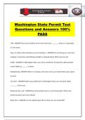Washington State Permit Test Questions and Answers 100&percnt; PASS