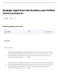 Strategic Mgmt Exam Set Questions And Verified Correct Answers A&plus;