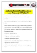 Alabama Permit Test Questions and Answers 100&percnt; PASS