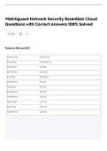 Watchguard Network Security Essentials Cloud Questions with Correct Answers 100&percnt; Solved