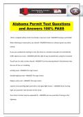 Alabama Permit Test Questions and Answers 100&percnt; PASS