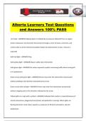 Alberta Learners Test Questions and Answers 100&percnt; PASS