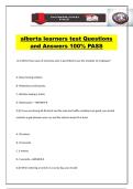 alberta learners test Questions and Answers 100&percnt; PASS