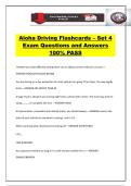 Aloha Driving Flashcards &ndash; Set 4 Exam Questions and Answers 100&percnt; PASS