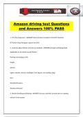 Amazon driving test Questions and Answers 100&percnt; PASS