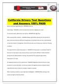 California Drivers Test Questions and Answers 100&percnt; PASS