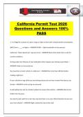 California Permit Test 2026 Questions and Answers 100&percnt; PASS