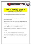 CDL 50 questions &lpar;3&rpar; WITH Answers 100&percnt; PASS