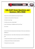 CDL ELDT Exam Questions and Answers 100&percnt; PASS