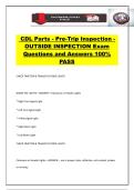 CDL Parts - Pre-Trip Inspection - OUTSIDE INSPECTION Exam Questions and Answers 100&percnt; PASS