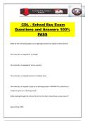 CDL - School Bus Exam Questions and Answers 100&percnt; PASS