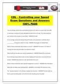 CDL - Controlling your Speed Exam Questions and Answers 100&percnt; PASS